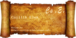 Csillik Elek névjegykártya