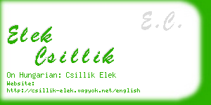 elek csillik business card